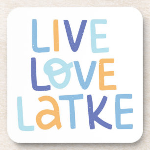 Porta-copo Live Love Latke Hanukkah Design