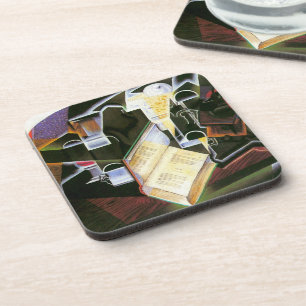 Porta-copo Livro, cachimbo e óculos, Juan Gris, Cubismo Vinta
