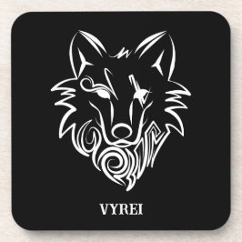 Porta-copo Lobo Tribal Negro e Branco