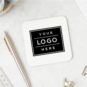 Porta-copo Logotipo Branco Personalizado Quadrado da Empresa