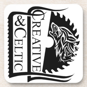 Porta-copo Logotipo criativo e celeste preto e branco