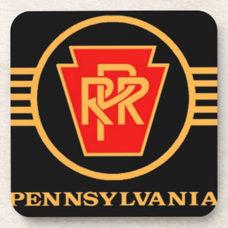 Porta-copo Logotipo da Ferrovia da Pensilvânia, preto e Doura