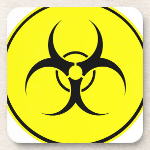 Porta-copo Logotipo de perigo biológico amarelo