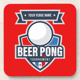 Porta-copo Logotipo de Torneio de Pong de Cerveja Personalizá
