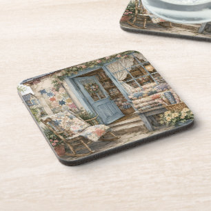 Porta-copo Loja de Colchas French Cottagecore Aquarela