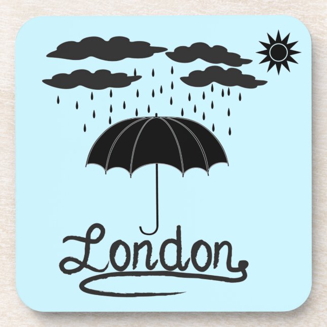 Porta-copo Londres | sob um guarda-chuva (Frente)