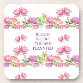 Porta-copo Lótus Floral em Aquarela Rosa Elegante
