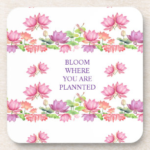 Porta-copo Lótus Floral em Aquarela Rosa Elegante