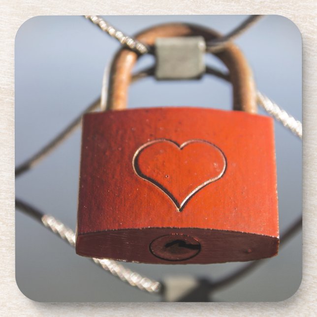 Porta-copo Love Heart Padlock (Frente)