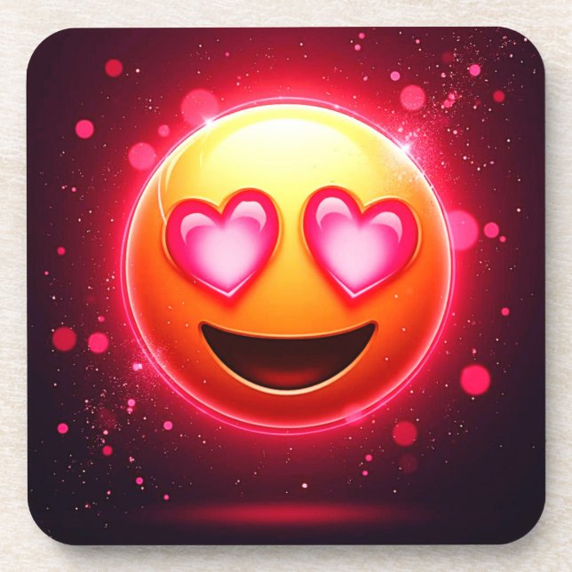 Porta-copo Love Struck Emoji Hearts Glow (Frente)