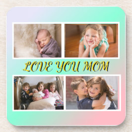 Porta-copo Love You Mom 4-Photo Pastel Memory