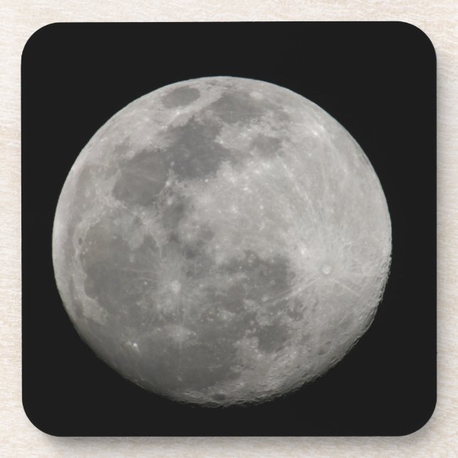 Porta-copo Lua cheia em preto e branco. Crédito: Arthur (Frente)