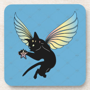 Porta-copo Lua de Gato Cósmico e estrelas