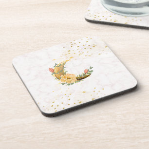 Porta-copo Lua Floral, bege e gráfico amarelo