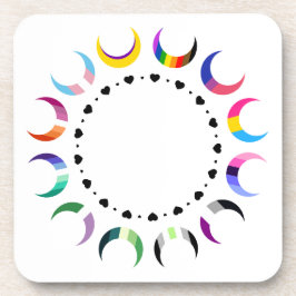 Porta-copo Luas do Orgulho Crescente e Anel Cardíaco