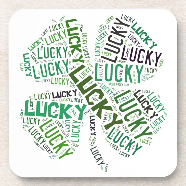 Porta-copo Lucky Clover Word Cork Portas copos (Frente)