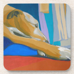 Porta-copo "Lurcher amarelo silencioso do desejando" -