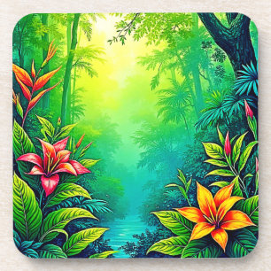Porta-copo Lush Tropical Jungle Oasis Design