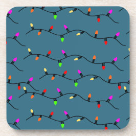 Porta-copo Luzes Coloridas de Natal em Azul