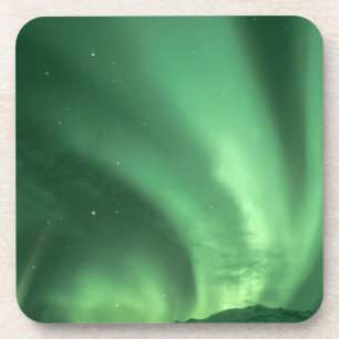 Porta-copo luzes do norte, aurora boreal, sobre as colinas