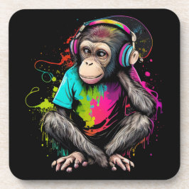 Porta-copo Macaco Bonito Ouvindo Música, Macaco Com Música Ob