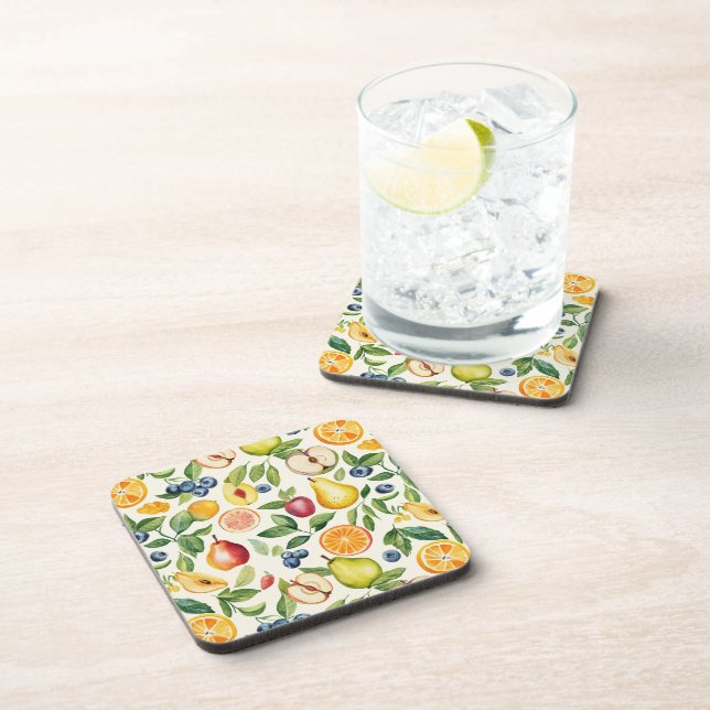 Porta-copo Maçãs Peras Mirtilos Laranjas Frutas (Lado Direito)
