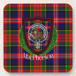Porta-copo MacPherson Scottish Clan Tartan & Crest