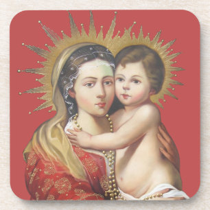 Porta-copo Madona e Menino