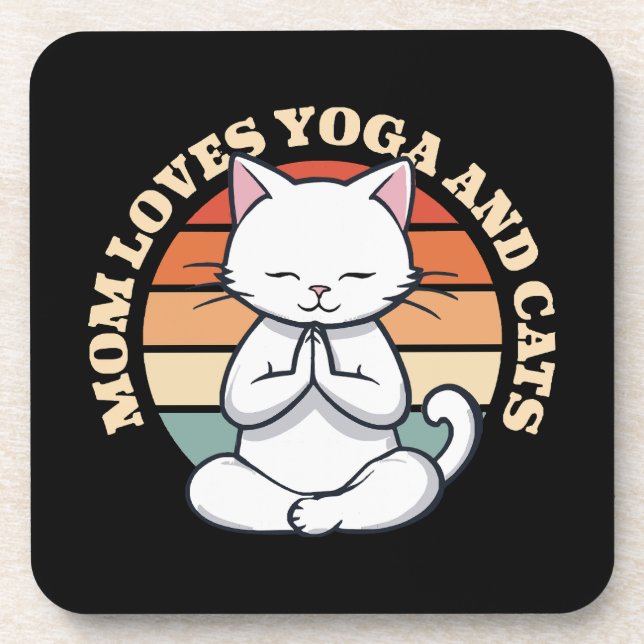 Porta-copo Mãe Ama Gatos e Yoga (Frente)