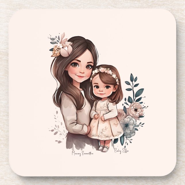 Porta-copo Mãe e Filha Adoráveis (3) (Frente)