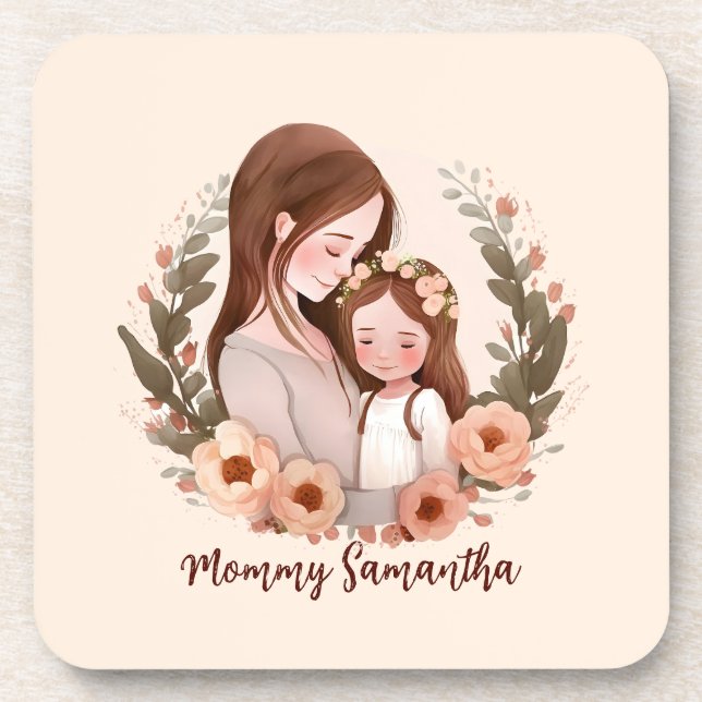 Porta-copo Mãe e Filha com Rosa Wreath 2 (Frente)