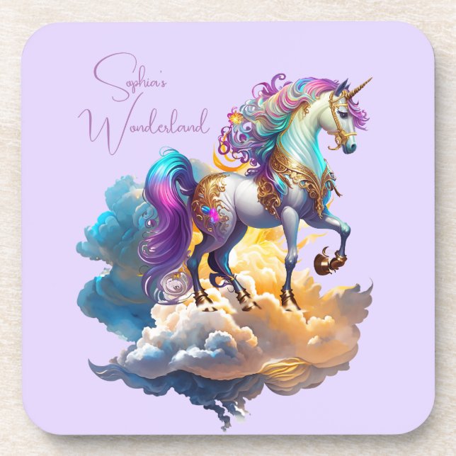 Porta-copo Magical Unicorn Fantasy nutre aniversário de roman (Frente)