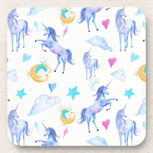 Porta-copo Magical Unicorn Pattern Watercolor Design