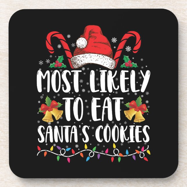 Porta-copo Mais Propenso a Comer os Biscoitos de Natal do Pap (Frente)