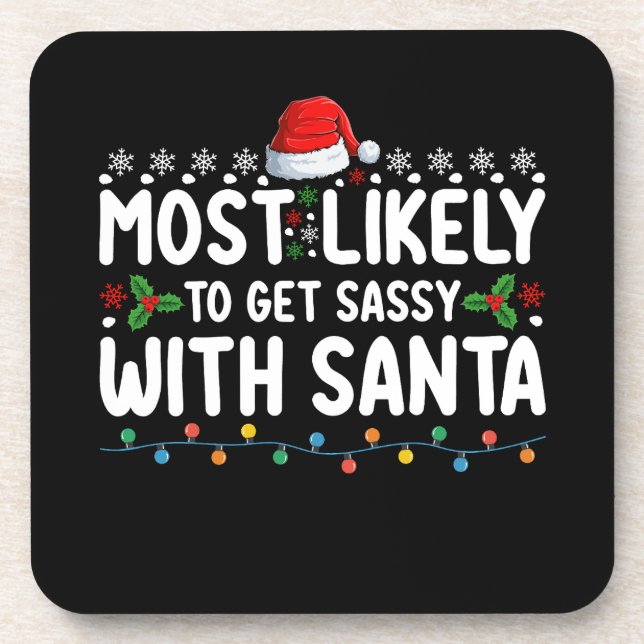 Porta-copo Mais Propenso a Ficar Sassy Com o Natal de Santa (Frente)