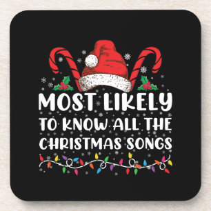 Porta-copo Mais Provável Conhecer Todas As Músicas De Natal 