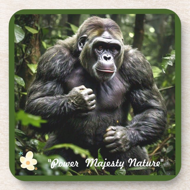 Porta-copo "Majestade da Floresta de Gorilla" (Frente)