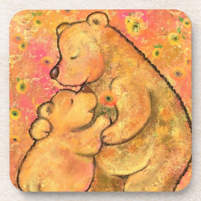 Porta-copo Mamãe e Bebê Urso - Adicione Sua Imagem / Texto /  (Frente)