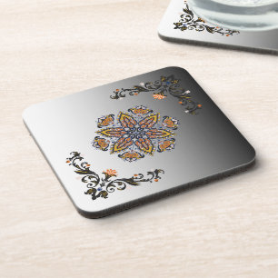 Porta-copo Mandala da Meia-Noite – Design Cósmico Floral