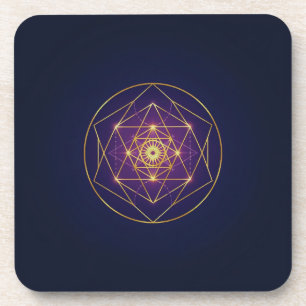 Porta-copo Mandala Dourado Celestial — Equilíbrio no Infinito
