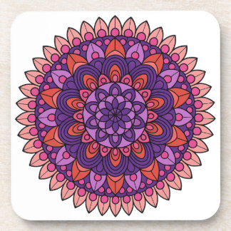 Porta-copo Mandala roxa e rosa