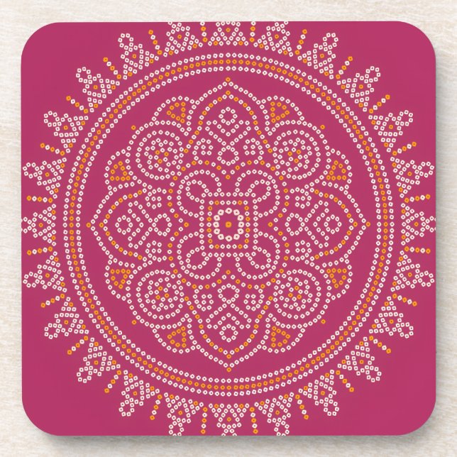 Porta-copo Mandala Tradicional Bandhani (Frente)