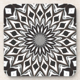 Porta-copo Mandalas Decorativas Preto e Branco
