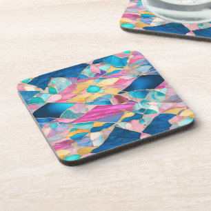 Porta-copo "Manilva" Blue Pink Areia Ondas Fraturadas