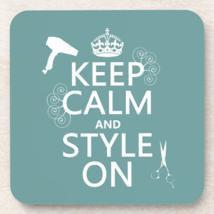 Porta-copo Mantenha a calma e o estilo em (alguma cor do