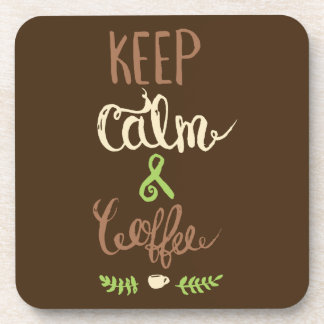 Porta-copo Mantenha calma e café - Engraçado