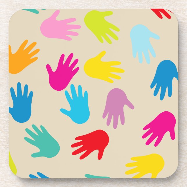 Porta-copo Mãos ao redor do conjunto de portas copos do mundo (Frente)