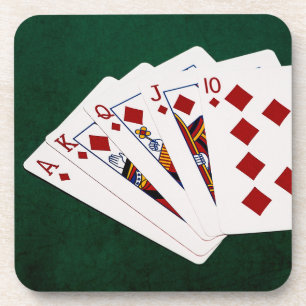 Porta-copo Mãos de pôquer - Royal Flush - Traje de Diamante