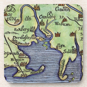 PORTA-COPO MAPA 1677 DE NOVA INGLATERRA