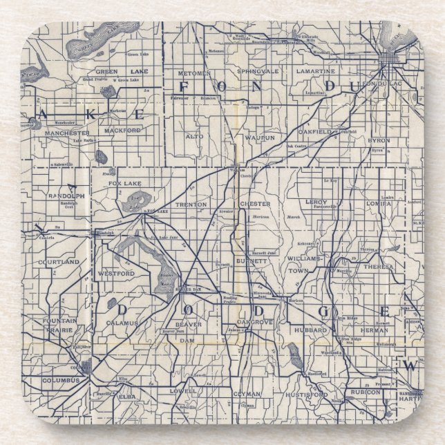 Porta-copo Mapa 4 da Bicicleta de Wisconsin (Frente)